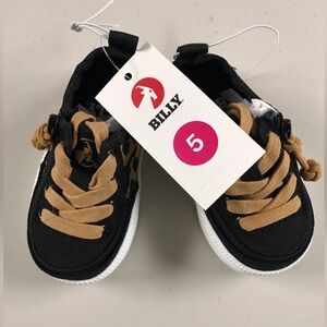 Billy Kids' Black & Tan Low-Top Sneakers - Size 5